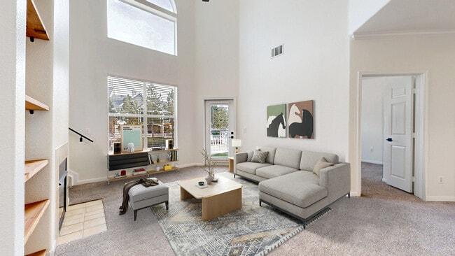 Living Room with Vaulted Ceiling - 6021 Castlegate Dr W Unit E25