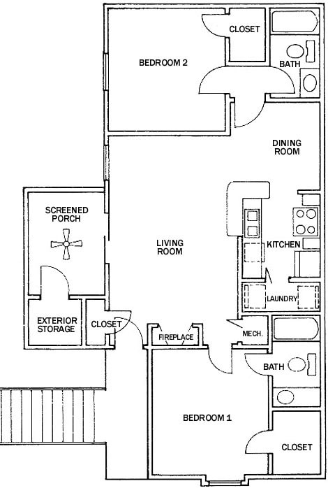 2BR/2BA - 2 Bedroom 2 Bath