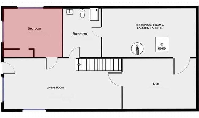 Downstairs floor plan (not to scale) - 505 Chestnut St