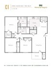 C1 Floorplan, Three Bedrooms, Two Baths