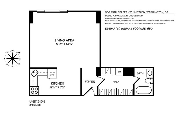 Unit Floorplan - 950 25th St NW Apartamentos Unidad 315N