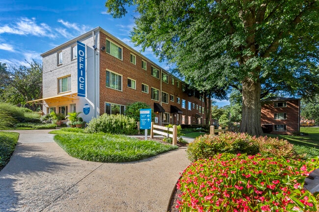 Lush landscaping at Northwest Park Apartments in Silver Spring, MD