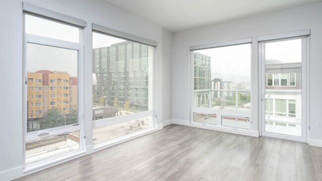 Living Room with Hard Surface Flooring and Balcony
