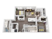 B5 2 Bed, 2 Bath, 1,268 sq ft