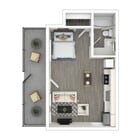Studio / 1 BA – 330 sq. ft.