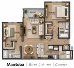 Manitoba - 2 Bed/2 Bath - 1,255 Sq. Ft.