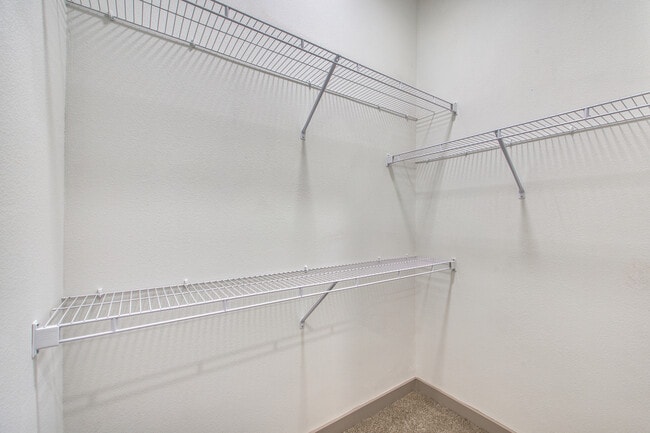 Generous closet space with built-in shelving for convenient storage at Mesquite Trails at Brooks