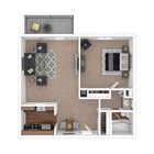 1 Bedroom, 1 Bath, 775 sq. ft.