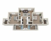 Theater Street | B3 Deluxe 2x2 Floor Plan