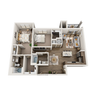 2 habitaciones/2 baños con garaje doble