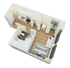 Studio, 1 Bath- H