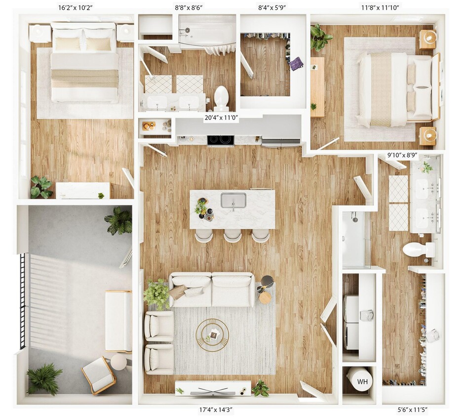 Explore this sophisticated urban layout, perfect for modern living. - B7