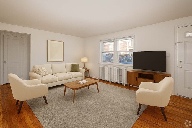 1BR, 1BA - Living Room - Virtually Staged - Jefferson Gardens