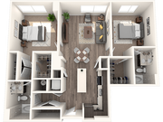 B4 2 Bedroom, 2 Bathroom