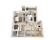 A2U - Upgraded, 2nd floor, 1BR, 1BA - 684SF