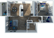 One Bedroom One Bathroom Large Premium Upgraded Floorplan