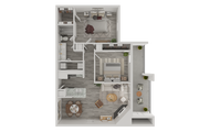 2 Bedroom 1 Bath 855 Square Feet