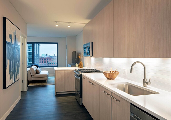 Kitchen with under cabinet lighting