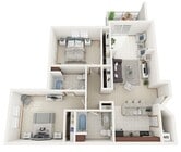 Floor Plan C | Riverwood Apartments | Apartments in Kenosha, WI