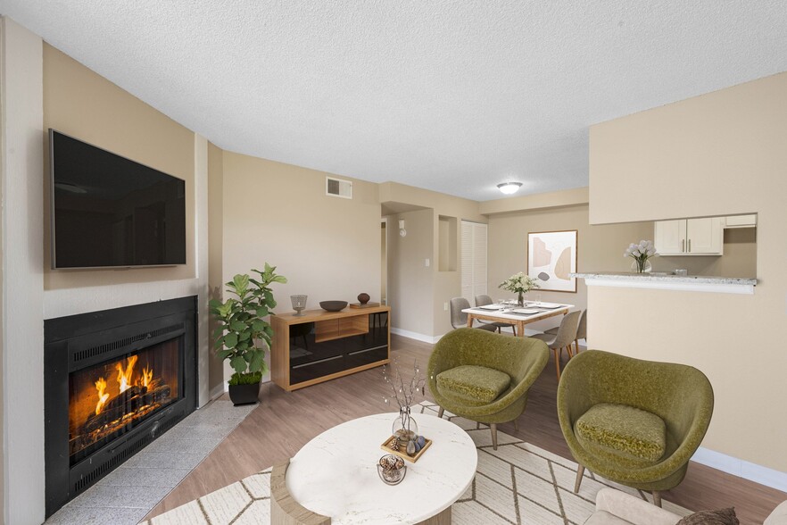 Spacious Living Room with Fireplace