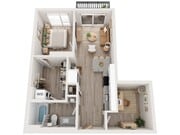 Plan B5 | 1 bedroom + den, 1 bathroom