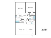 Nest Two bedroom, two bathroom 1050 square feet