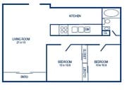 2BR/1BA