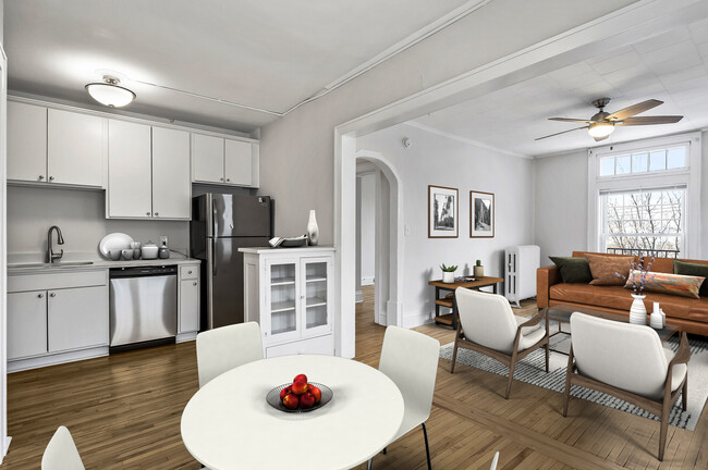 Renovated Kitchen (Staged) 2B Floorplan A - Isles East Apartments