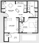 1BR/1BA