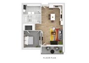 1 Bedroom 1 Bathroom Apartment Floorplan