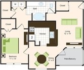 B2 | 1x1 | 821 sq ft