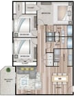 3 BEDROOM 2 BATHS 1260SQFT E