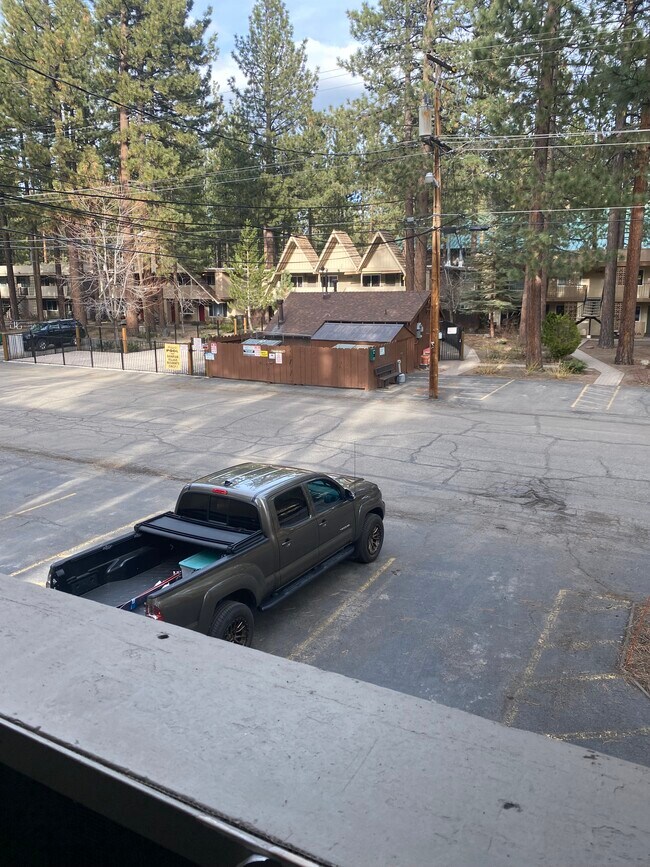 Look from balcony to pool hot tub and laundry room - 1148 Herbert Ave Unit #d