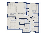 B2 | 2x2 | 950 sq ft