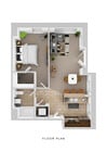 1BR/1BA Floor Plan