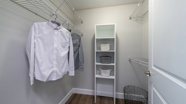 Our extra-large closets offer plenty of organization for your wardrobe and accessories.