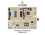One Bedroom One Bathroom Floor Plan