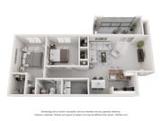 A 3D floor plan rendering of The Pacific Star