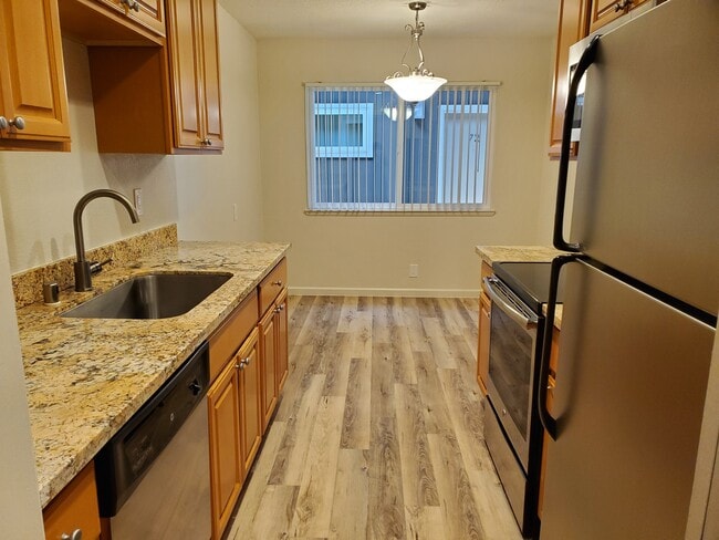Plan B-1- kitchen with vinyl plank flooring