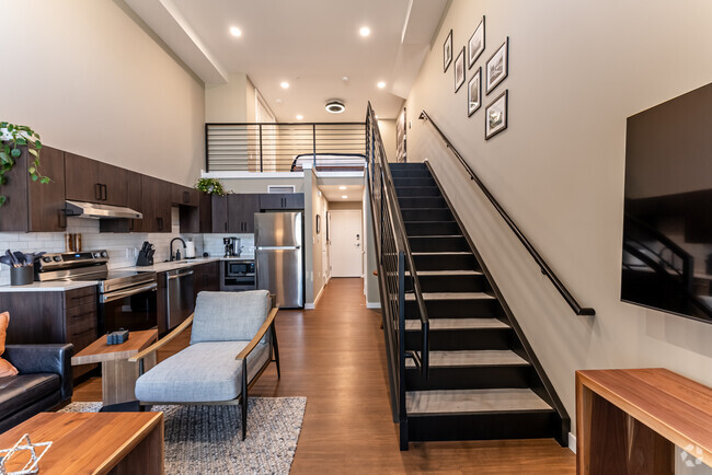 Furnished Studio Loft - 625SF - Staircase Loft Entry - Heritage Rental