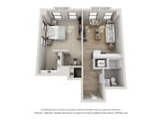 1 Bedroom - 619 SF