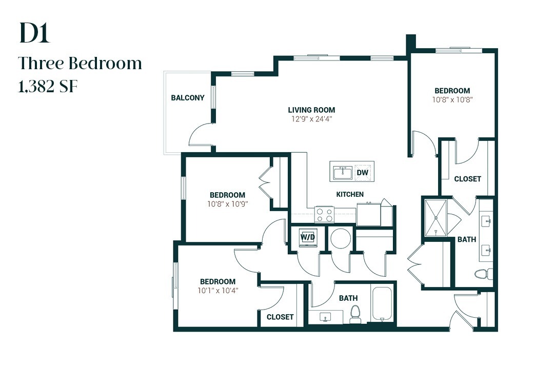 Floor Plan - Three Bedroom D1