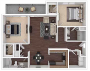 Ocean Breeze 2/2 Floor Plan