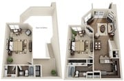 2BR/2BA Floor Plan