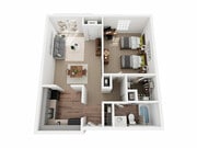 A2DO Double Occupancy | 1 Bedroom | University Hills | Toledo OH Student Apartments