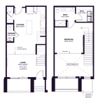 Oberon L1 Two-Story One Bedroom Floor Plan