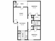 2BR/1BA