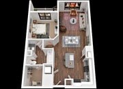 Un dormitorio, 72 metros cuadrados