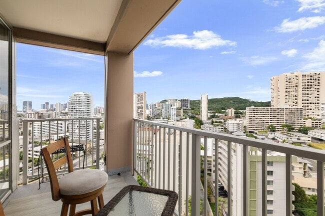 Photo - High floor, corner unit at Makiki Towers. Partially furnished, renovated 2-bedroom, 1.5 bathroom ... Unit 1401