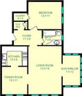 Elizabeth One Bedroom Floorplan